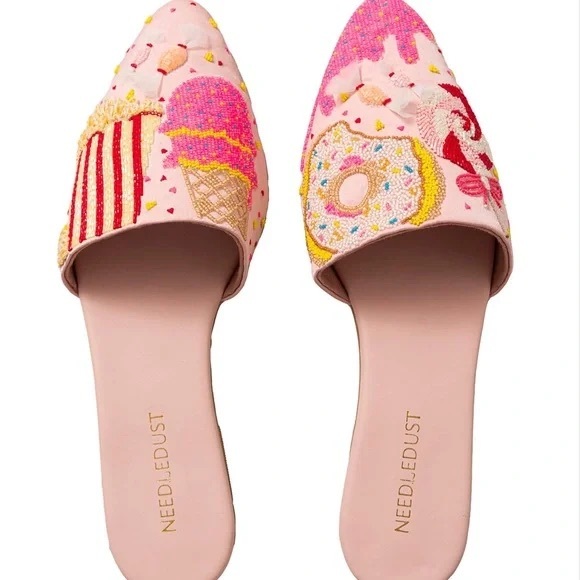 Needledust Pink Candy themed Beaded Flats - Picture 5 of 11